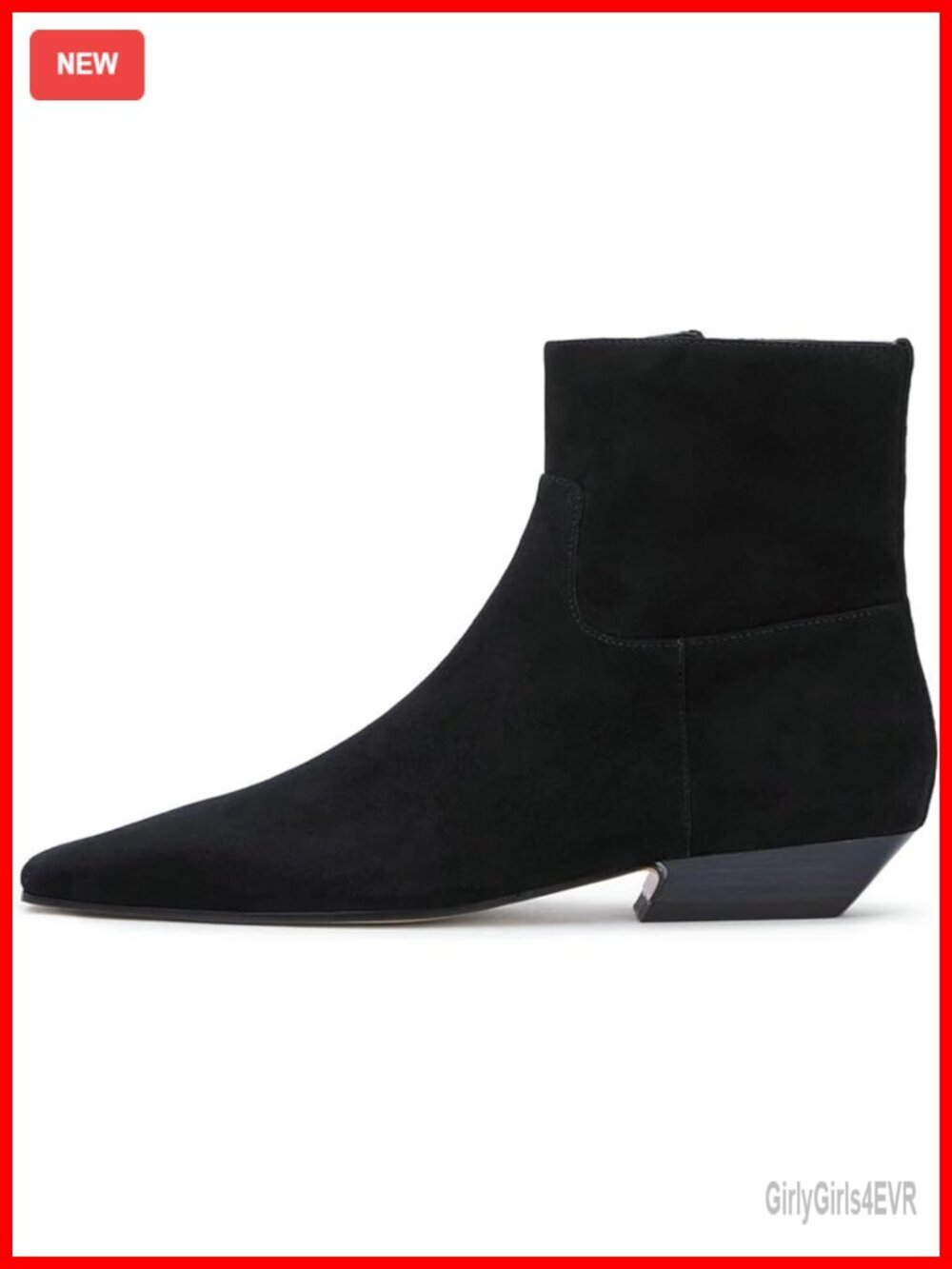 Women Square Toe Ankle Boots Low Heel Booties Flats Side Zip Short Boots